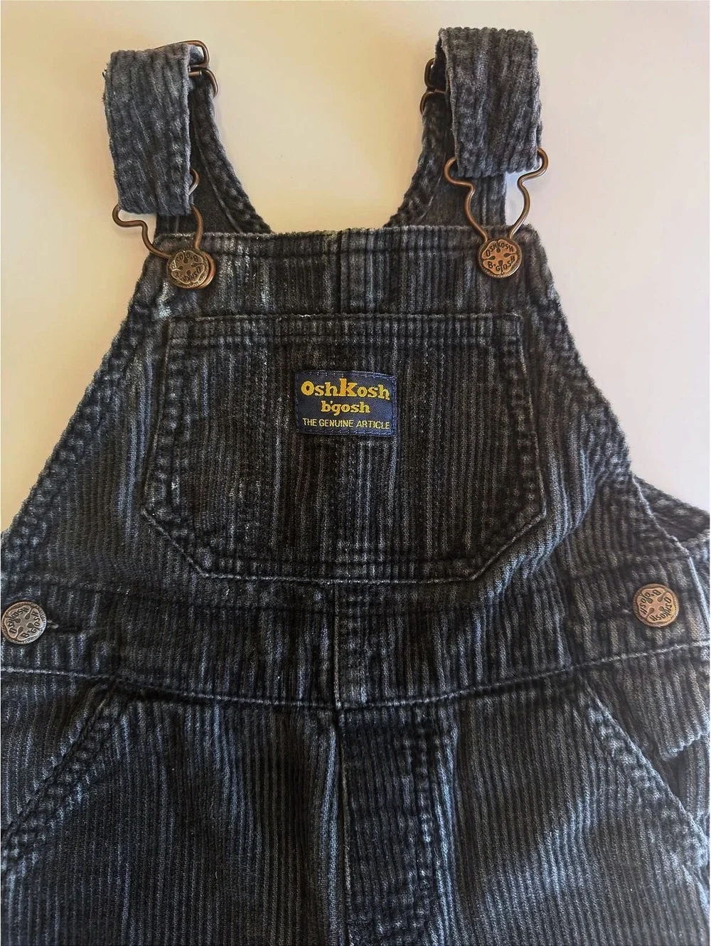 Y2K Kids OshKosh Baby Black Corduroy Full Length Overalls Size 24M
